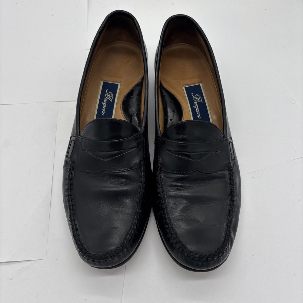 Vintage Bragano Cole Haan Black Leather Men's Slip On Penny Loafers Size 9M
